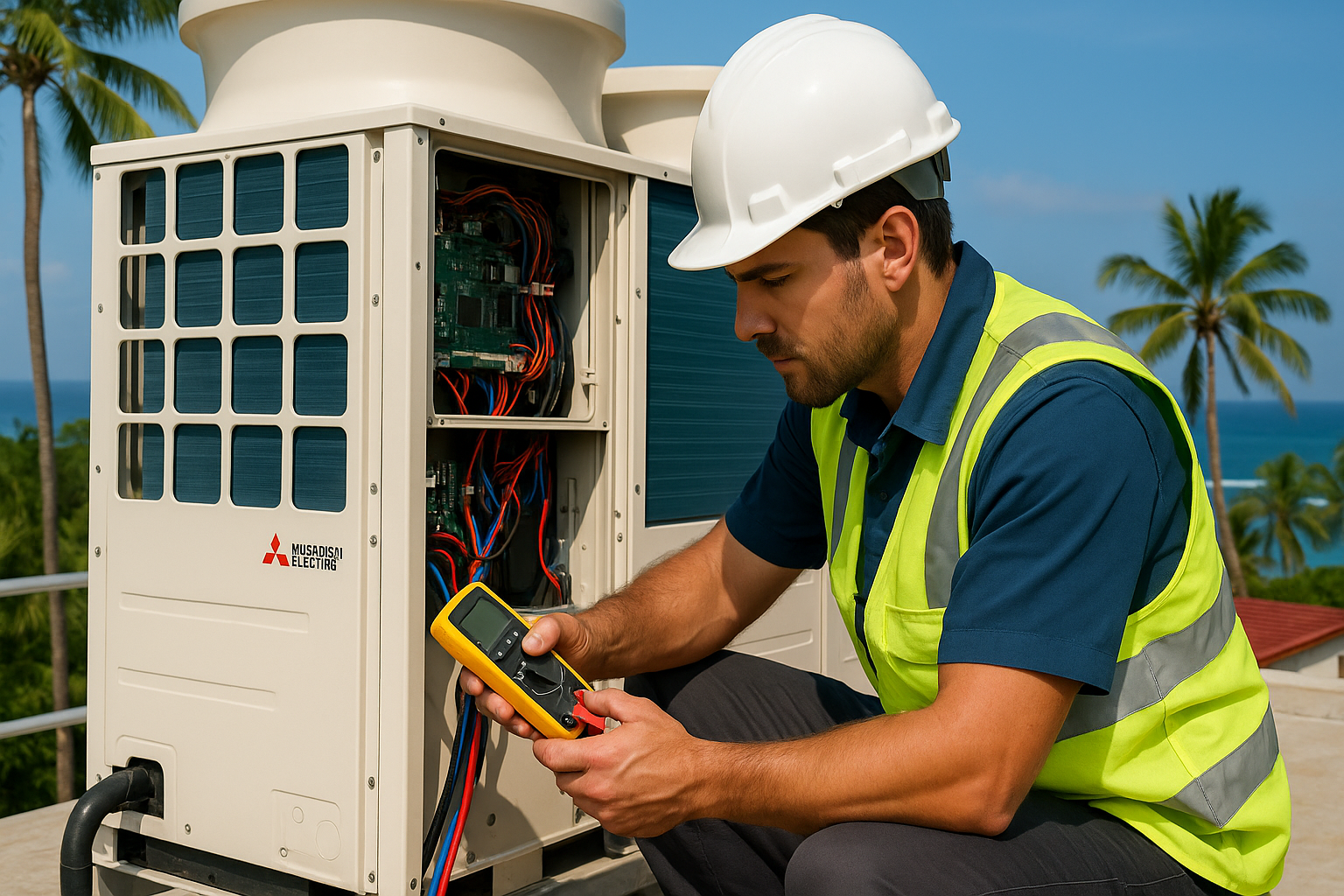 Professional Technician on Rooftop